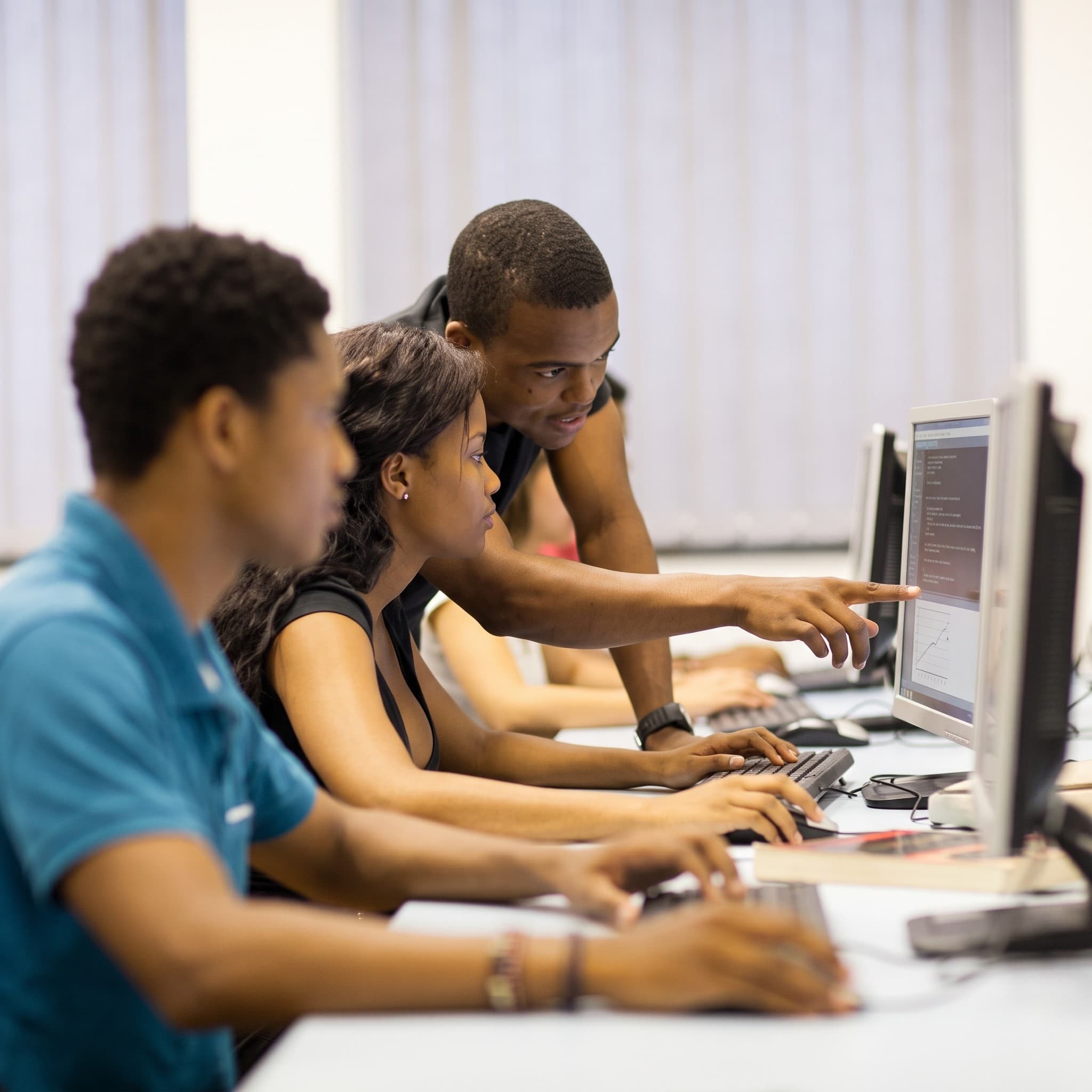 Students working together on their exam preparation